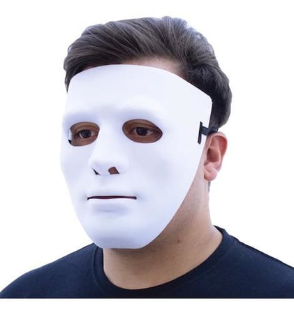 Beyaz Renk Hip Hop Anonim Jabbawockeez Dans Maskesi 18x19 cm (5372)
