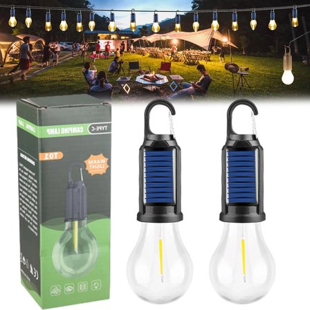 Solar Güneş Enerjili Led Ampul 3 Modlu Uzaktan Kumandalı Solar Camping Lamp (5372)