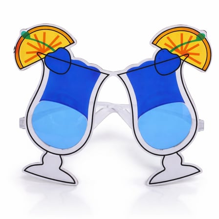 Kokteyl Bardak Parti Gözlüğü Mavi Renk (5372)