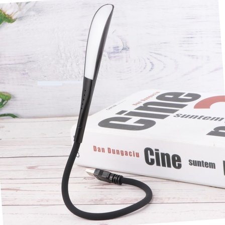USB Girişli 14 Ledli 3 Kademeli Dokunmatik Masa/Kitap Okuma Lambası Ledi Siyah (5372)
