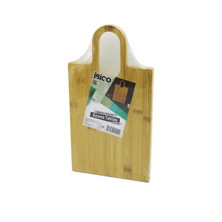 DİKDÖRTGEN=22X38CM AHŞAP BAMBU KESİM PANOSU - KESME TAHTASI OVAL KULPLU (5372)
