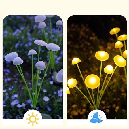 Adet Plastik Mantar Solar Bahçe Lambası – Güneş Enerjili LED Dış Mekan Aydınlatma, Otomatik Sensörlü Dekoratif Bahçe Işığı ()