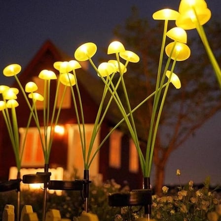 Adet Plastik Mantar Solar Bahçe Lambası – Güneş Enerjili LED Dış Mekan Aydınlatma, Otomatik Sensörlü Dekoratif Bahçe Işığı ()