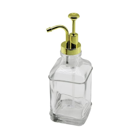 KARE CAM ŞİŞE - ŞEFFAF SIVI SABUNLUK 500ML POMPA - MUSLUK AYRIK MODEL BAŞLI (5372)