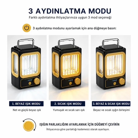 SOLAR - GÜNEŞ ENERJİLİ USB ŞARJLI NOSTALJİ SOLAR LAMBA 1500mAh HS-234 (5372)
