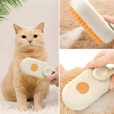 Saplı Su Püskürtmeli Kedi Köpek Fırçası Masaj Etkili Tüy Toplama Tarağı ()