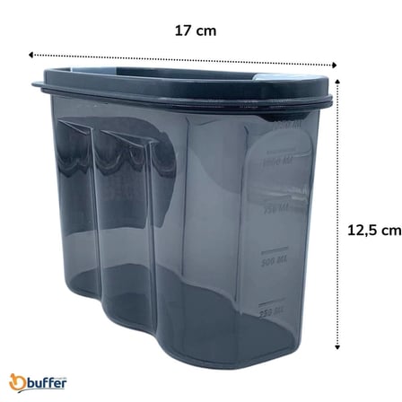 2 Kapaklı Ölçekli Erzak Saklama Kabı - 1,2 Litre - SA930 (5372)