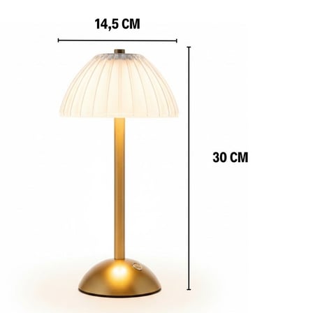 Uzun Mantar Çizgili Model LED Masa Lambası – Dokunmatik, 3 Renk Işık Modlu, Şarjlı Dekoratif Gece Lambası (5372)