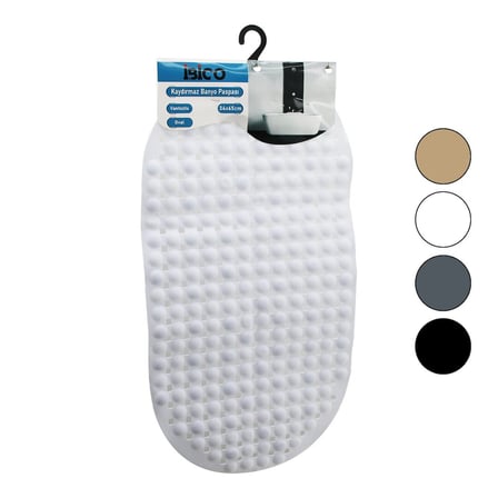 OVAL - PLASTİK KABARTMA TOP DESENLİ - RENKLİ 63PCS VANTUZLU KAYDIRMAZ BANYO - KÜVET PASPASI 34X65CM (5372)