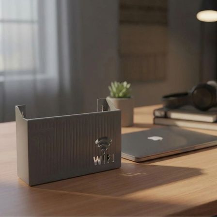 Duvar Tipi Wi-Fi Modem Saklama Kutusu(Gri) – Kablo Düzenleyici Router Raf Organizer ()
