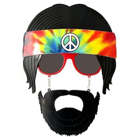 Siyah Saçlı Bandana Tasarımlı Hippi Parti Gözlüğü x cm ()