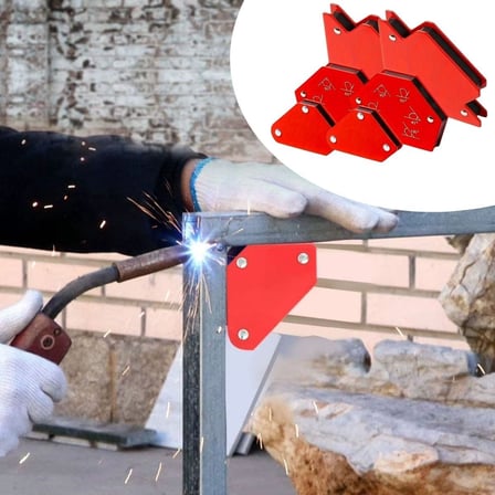 6 Parça Manyetik Gönye Kaynak Konumlandırıcı, Çok Açılı Sabitleme Aparatları,Kaynak Açısı Tutucu Seti (5372)