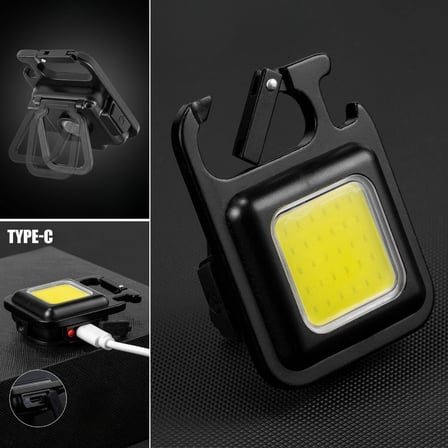 Anahtarlıklı, Açacaklı,Güçlü Mıknatıslı 3 Farklı Led Modlu Mini Boy Asılabilen Led Kamp Aydınlatması,El Feneri (5372)