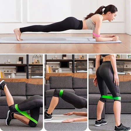 5li Egzersiz Direnç Bant Seti Pilates Crossfit Ekipmanları (5372)