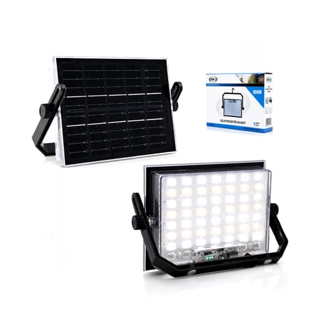 100W GÜNEŞ ENERJİLİ LED IŞIK SOLAR PROJEKTÖR - FENER KAMP - DIŞ MEKAN 3 FARKLI LED IŞIK 348960 LMB (5372)