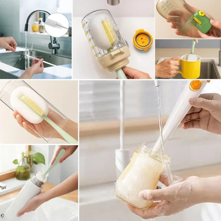 5’i 1 Arada Çok Amaçlı Şişe Temizleme Fırçası – Sürahi, Kavanoz, Pipet, Kapak, Emzik ve Biberon Temizlik Seti (5372)