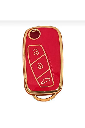 Fiat Fiorino Linea Ducato Boxer Sustalı Kırmzı Oto Anahtar Kumanda Koruma Kılıfı Oto Anahtarlık