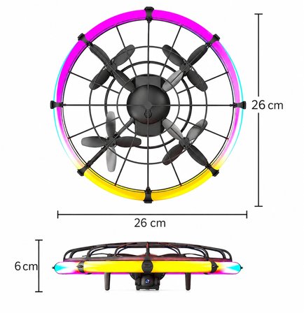 LED Işıklı Mini Drone 2.4GHz Uzaktan Kumandalı 360° Korumalı Quadcopter
