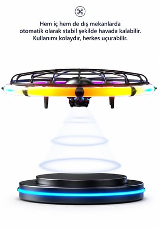LED Işıklı Mini Drone 2.4GHz Uzaktan Kumandalı 360° Korumalı Quadcopter