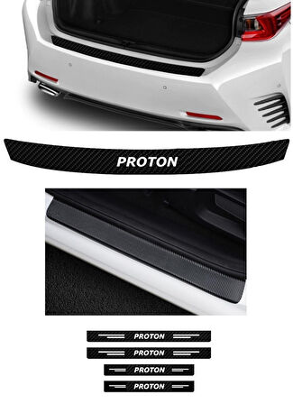 Proton Modelleri İçin Uyumlu Grafen Karbon Bagaj Koruyucu Ve Kapı Eşikleri Set