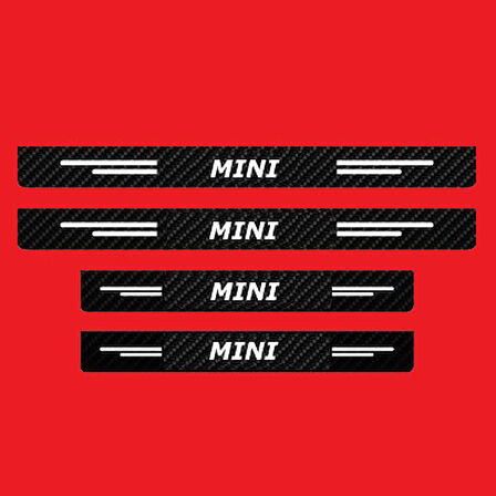 Mini Modelleri İçin Uyumlu Grafen Karbon Oto Kapı Eşiği 4 Adet