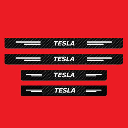 Tesla Modelleri İçin Uyumlu Grafen Karbon Oto Kapı Eşiği 4 Adet