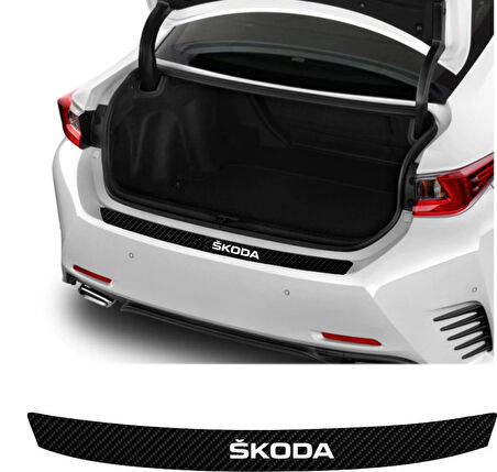 Skoda Kamiq İçin Uyumlu Aksesuar Oto Arka Tampon Bagaj Koruyucu Sticker 92*7 Cm