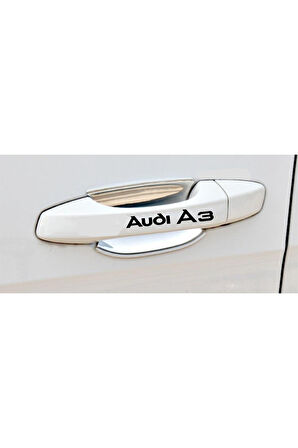 Audi A3 İçin Uyumlu Sport Kapı Kolu /Jant Sticker Seti 10 Adet 10 x 1,5 cm