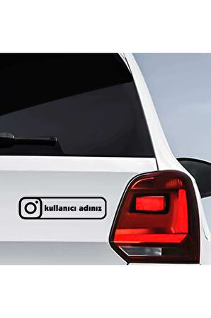 Instagram Logo Kişiye Özel Hesap Ismi Sticker 26 x 7 cm
