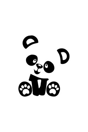 Sevimli Panda Sticker (Oto-Motor-Laptop-Duvar-Dekor) 10 x 12 cm