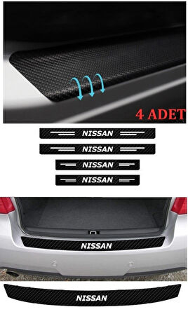 Nissan Note İçin Uyumlu Aksesuar Oto Bagaj Ve Kapı Eşiği Sticker Seti Karbon