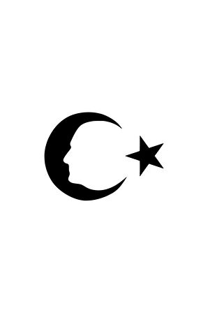 Ay Yıldız Atatürk Silüet Sticker (Oto-Motor-Laptop-Duvar-Dekor) 10 x 7 cm
