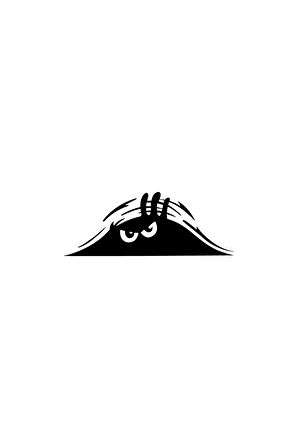 Bagajdan bakan adam (Öfkeli) Sticker (Oto-Motor-Laptop-Duvar-Dekor) 10 x 4 cm