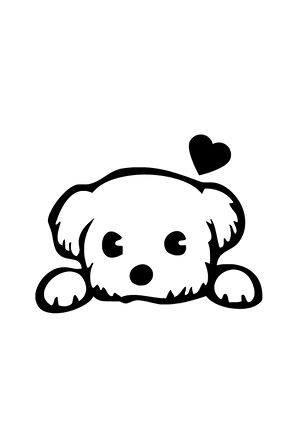 Kalpli Kopek Sticker (Oto-Motor-Laptop-Duvar-Dekor) 20 x 16 cm