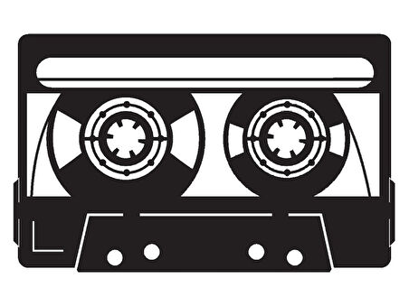 Nostaljik Kaset (Oto-Motor-Laptop-Duvar-Dekor) 10 x 6 Cm