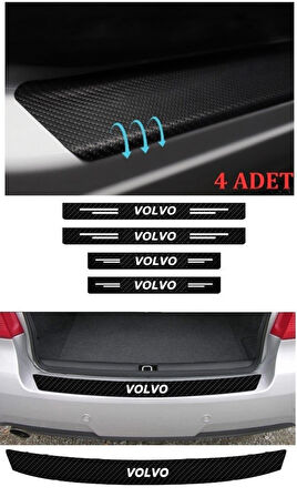 Volvo V40 İçin Uyumlu Aksesuar Oto Bağaj Ve Kapı Eşiği Sticker Set Karbon