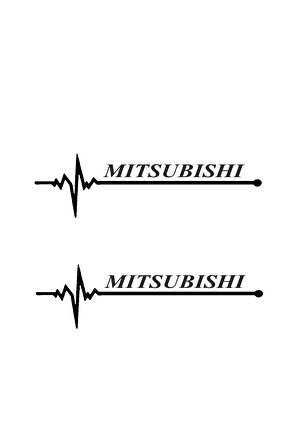 Nabız Ritm Oto Cam Sticker Mitsubıshı 15 x 4 cm