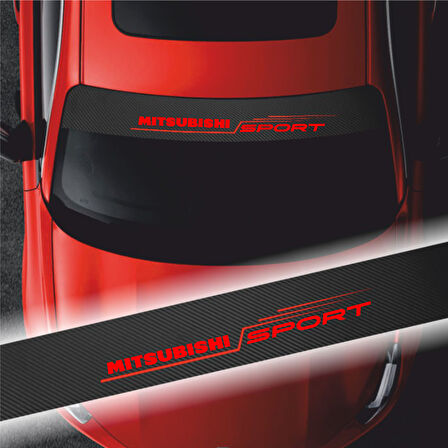 Mitsubishi Lancer Evolution İçin Oto Ön Cam Karbon Sticker 100 x 20 cm