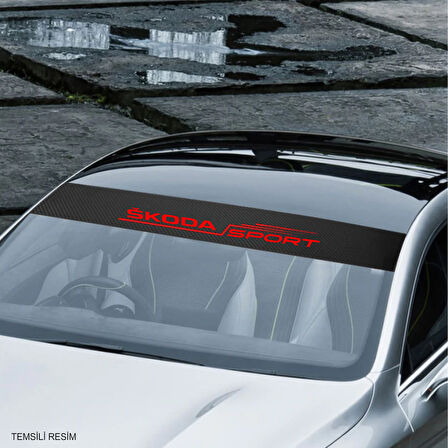 Mitsubishi Lancer Evolution İçin Oto Ön Cam Karbon Sticker 100 x 20 cm