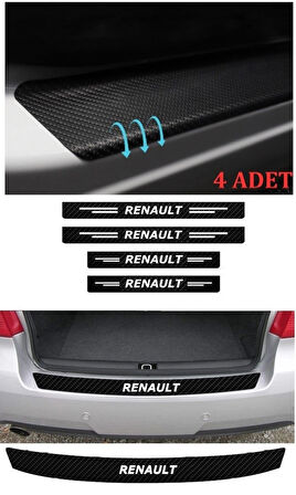 Renault R11 İçin Uyumlu Aksesuar Oto Bağaj Ve Kapı Eşiği Sticker Set Karbon