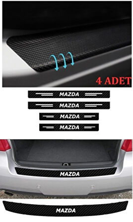 Mazda 6 İçin Uyumlu Aksesuar Oto Bağaj Ve Kapı Eşiği Sticker Set Karbon