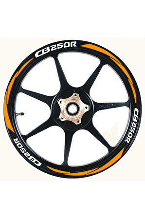 Motosiklet Jant Şeridi Cb250R Uyumlu Beyaz-Turuncu Sağ-Sol/Ön-Arka