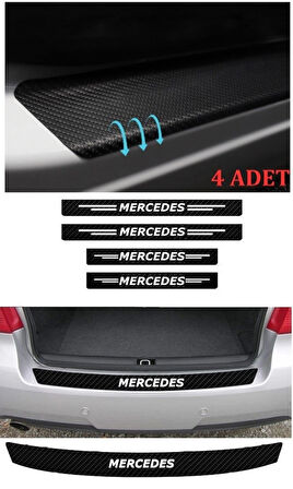 Mercedes X250 İçin Uyumlu Aksesuar Oto Bağaj Ve Kapı Eşiği Sticker Set Karbon