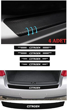Citroen C5 İçin Uyumlu Aksesuar Oto Bağaj Ve Kapı Eşiği Sticker Set Karbon