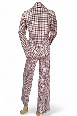 #ORIJINAL #MASIMODUTI #İKİLİ TAKIM #EKOSE #CEKET #PANTOLON #PEMBE