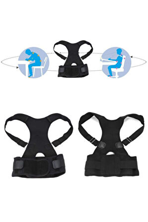 Kadın Dik Duruş Korsesi Unisex Siyah Medikal Korse Ortopedik Kamburluk Önleyici Sırt Aparat