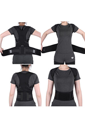 Kadın Dik Duruş Korsesi Unisex Siyah Medikal Korse Ortopedik Kamburluk Önleyici Sırt Aparat
