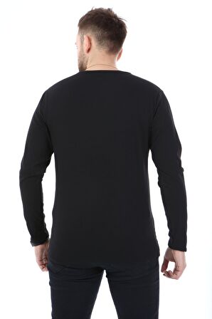 V Yaka Uzun Kol Penye t-shirt