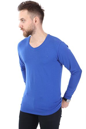 V Yaka Uzun Kol Penye t-shirt