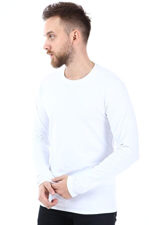 Yuvarlak Yaka Uzun Kol Penye T-Shırt